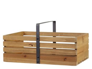 Hnědý antik dřevěný box s rukojetí Apple Crate - 40*25*20 cm 41062100 (41621-00)