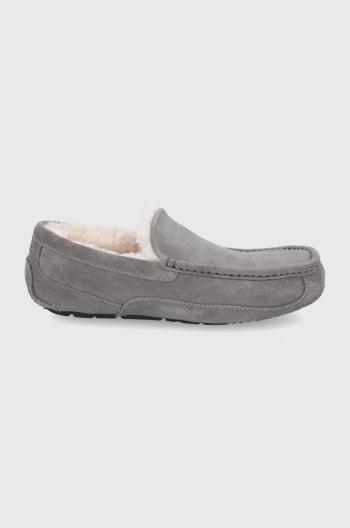 Kožené papuče UGG Ascot šedá barva, 1101110-GREY