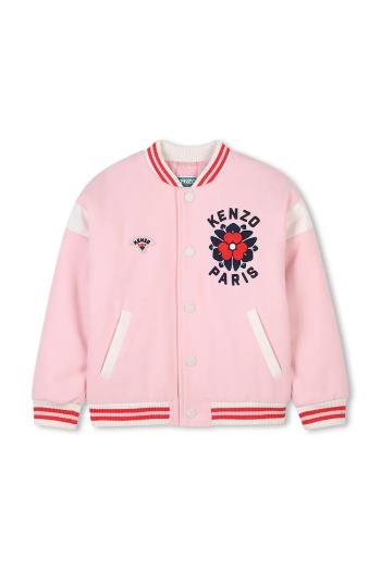 Detská vlnená bunda bomber Kenzo Kids oranžová farba, K60984