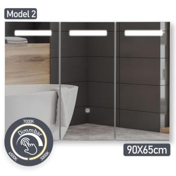 Miadomodo 89220 MIADOMODO Zrcadlová skříňka s LED osvětlením, 90 x 65 cm