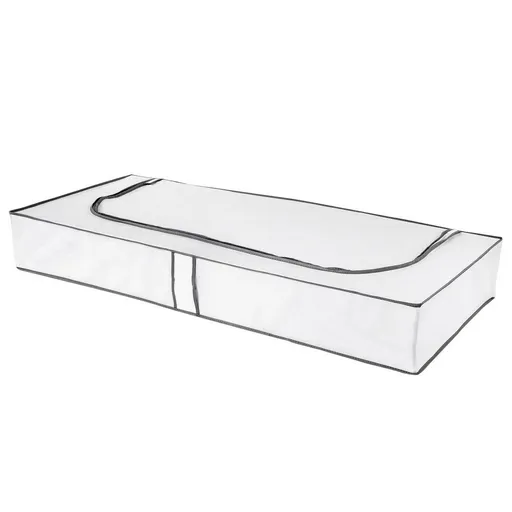 Compactor Nízký textilní úložný box Compactor Life, 108 x 45 x15 cm, šedo-bílý