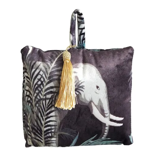 Dveřní sametová zarážka se slonem Jungle Elephant - 17*10*18cm DCDSFJO