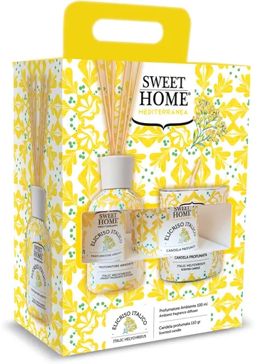 Sweet Home Collection Dárková sada aroma difuzéru se svíčkou Italic Helicrysus