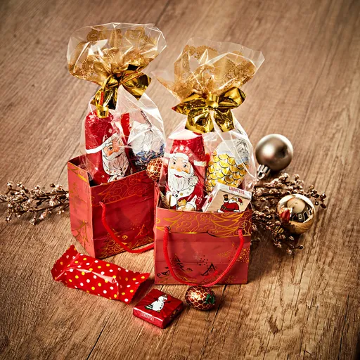 2 vánoční tašky s cukrovinkami