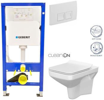 Geberit Duofix tlačítko DELTA50 bílé WC CERSANIT COMO CLEANON + SEDÁTKO 458.103.00.1 50BI CO1