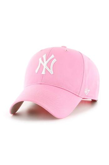 Čepice 47brand MLB New York Yankees růžová barva, s aplikací, B-RAC17CTP-RSA