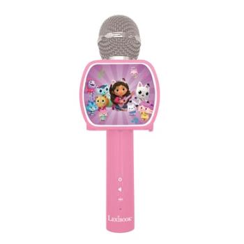 LEXIBOOK Smartphone Karaoke mikrofon Bluetooth® Gabby's Dollhouse s vestavěným reproduktorem a stojanem