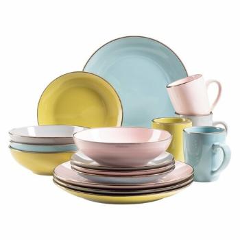 Set de masă Mäser Metallic RIM Pastel 16 buc. 