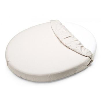MIMIKO Prostěradlo napínací na kulatou matraci Bílé 100 cm x 100 cm