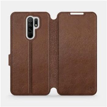 Flip pouzdro na mobil Xiaomi Redmi 9 - Hnědé - kožené -  Brown Leather (5903516313181)