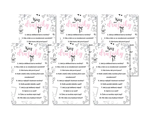 Personal Set kvízů pro družičky - Simple