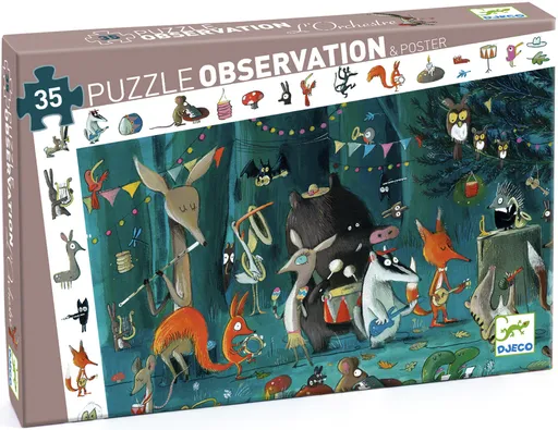 Vyhledávací puzzle - Lesní orchestr 35 dílků