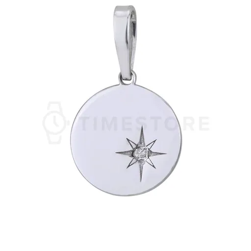 Kulatý stříbrný přívěsek s diamantem TS-PE-0018