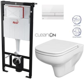 ALCADRAIN Sádromodul předstěnový instalační systém s bílým tlačítkem M1710 + WC CERSANIT CLEANON COLOUR + SEDÁTKO AM101/1120 M1710 CN1