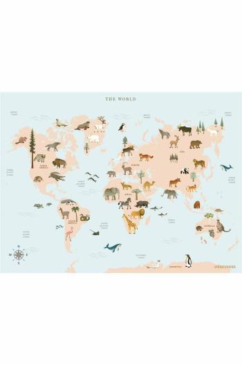 Plakát Vissevasse World Map Animal 30 x 40 cm