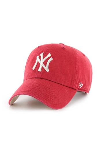 Bavlněná baseballová čepice 47 brand MLB New York Yankees červená barva, s aplikací, BCWS-DBLUN17GWS-XY96