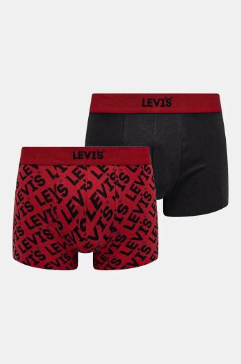 Boxerky Levi's 2-pack pánské, červená barva, 37149-1012