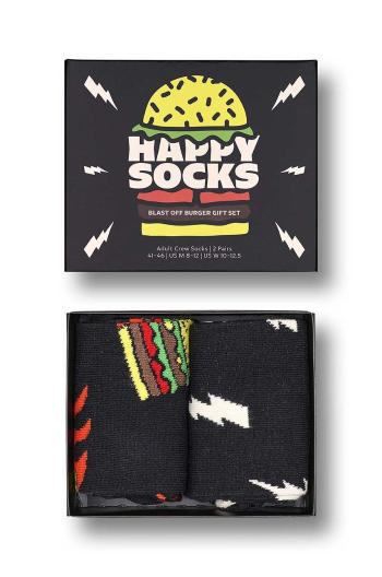 Ponožky Happy Socks Blast Off Burger Socks 2-pack černá barva