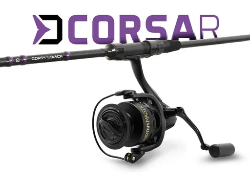 Delphin Kaprařský set CorsaBLACK Nero 3,6m 3lb 2díl + naviják 6T + 0,30mm,Delphin Kaprařský set CorsaBLACK Nero 3,6m 3lb 2díl + naviják 6T + 0,30mm