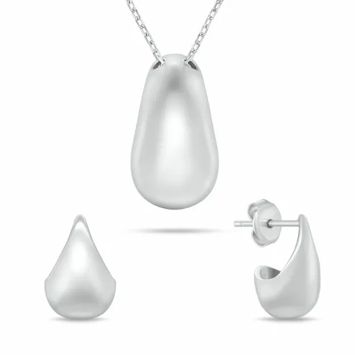 Brilio Silver Nadčasový set stříbrných šperků Tear Drop SET272W (řetízek, přívěsek, náušnice)