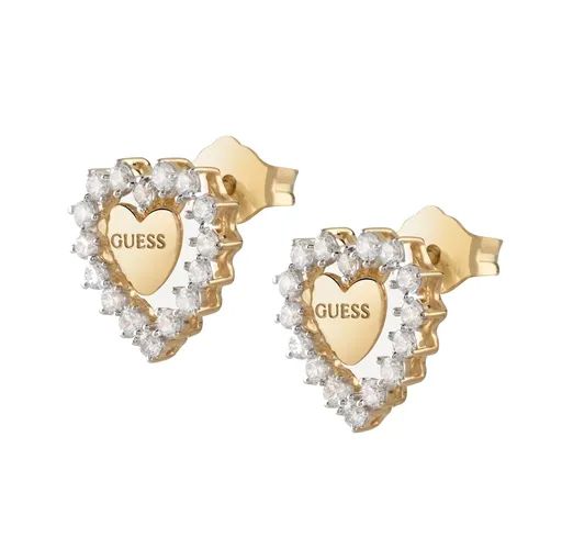 Guess Pozlacené náušnice Srdce Jardin JSBE04455JWYGT/U