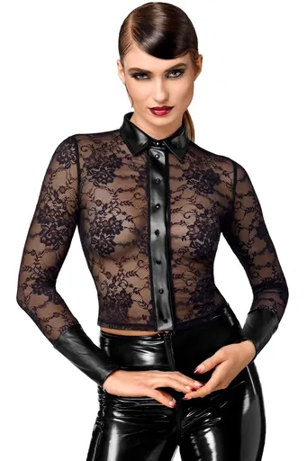 Černý krajkový top Noirelle Lace