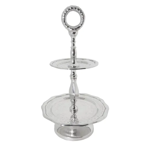 Kovový etažér Shiny Silver -   Ø 16*29 cm 6Y2755