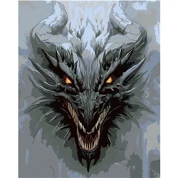 Diamondi - Diamantové malování - HLAVA DRAKA, 40x50 cm, Vypnuté plátno na rám (604246B)