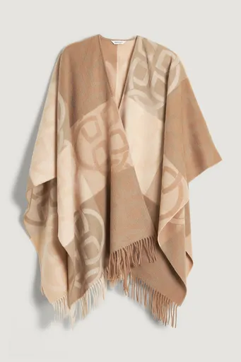 PONČO GANT WOOL MONOGRAM PONCHO WARM KHAKI