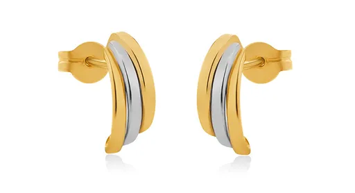 Brilio Elegantní bicolor náušnice ze zlata 14/166.942/3