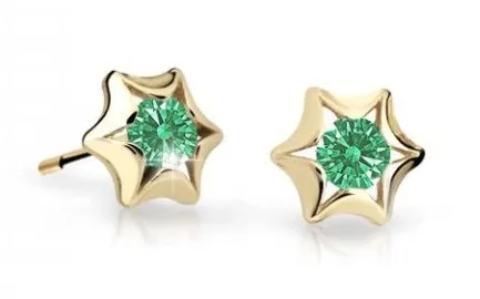 Cutie Jewellery Zlaté dětské náušnice C2159-30-X-1 zelená