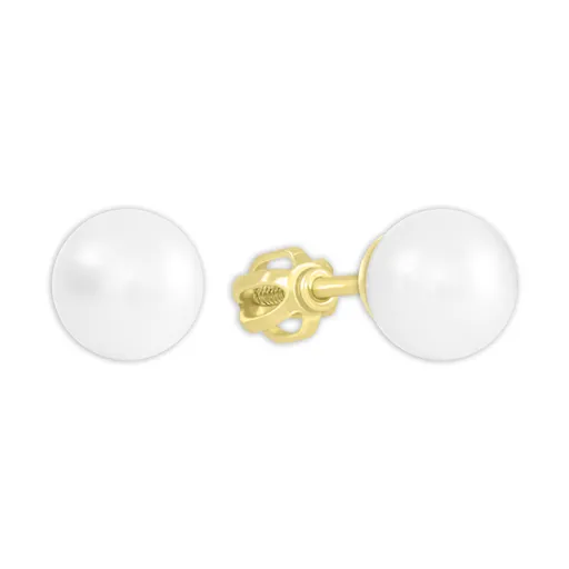 Soliter Elegantní náušnice ze žlutého zlata s perlou 235 001 00398