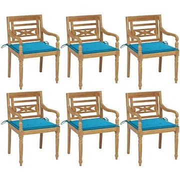 SHUMEE Židle zahradní BATAVIA s poduškami, teak 3073326 - 6ks v balení (3073326)