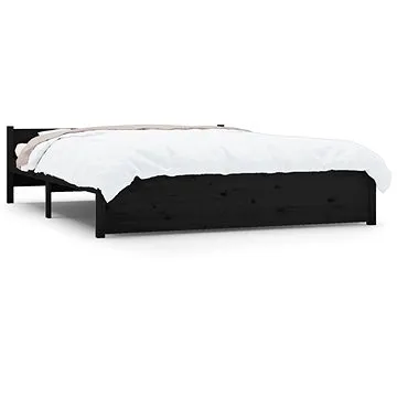 Rám postele černý masivní dřevo 150 × 200 cm King Size, 815053 (815053)