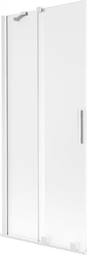 MEXEN/S Velar dvoukřídlá posuvná vanová zástěna 85 x 150, dekor, bílá 896-085-000-31-20