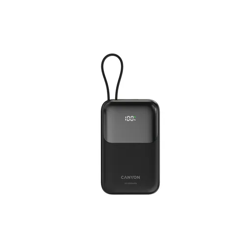 Canyon Power Bank PB-101, 10000mAh PD22.5W built-in cable, black
