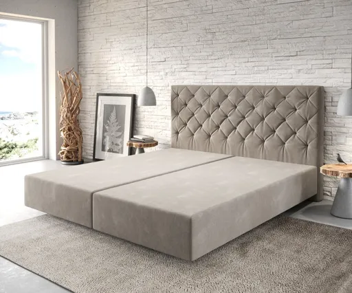 Boxspring postel Dream-Great 180x200 cm mikrovlákno béžová