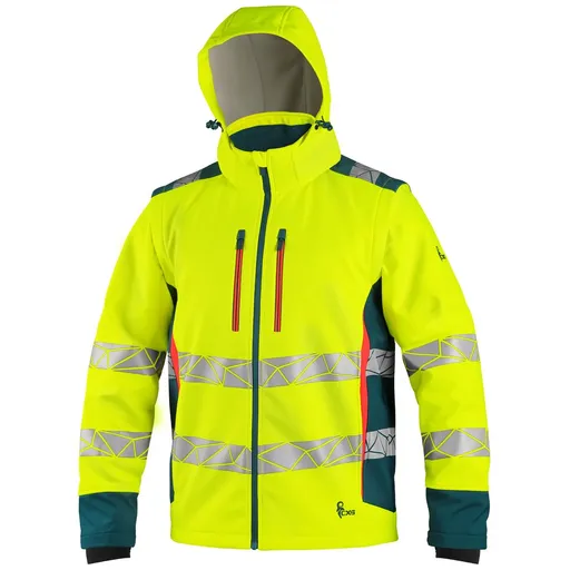 Canis (CXS) Reflexní softshellová bunda CXS BEDFORD - Žlutá / modrá | XL