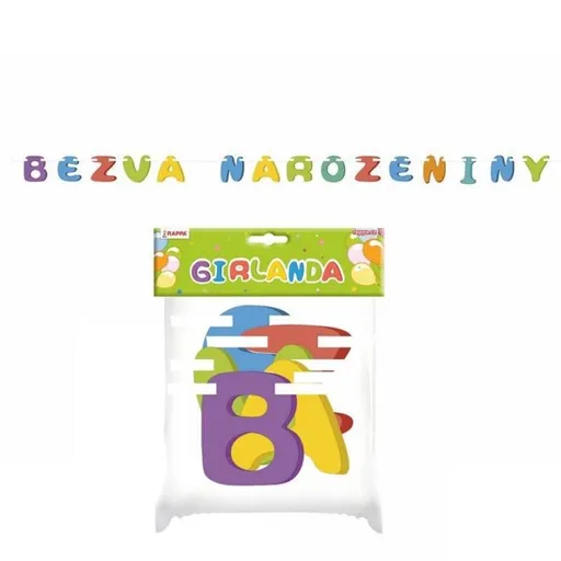 Girlanda papírová BEZVA NAROZENINY - RAPPA