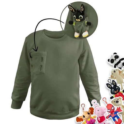 Bontis Mikina s kapsičkou na hračku - Khaki | 104/110