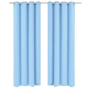 Zatemňovací závěsy s kovovými oky, 2 ks, 135x245 cm, tyrkysová (132208)