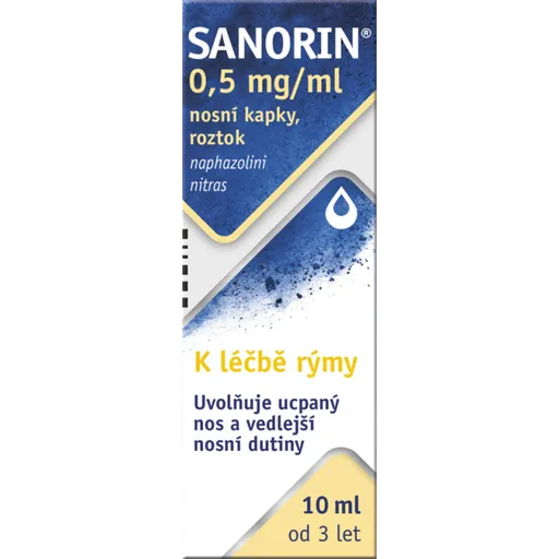 Sanorin 0,5 mg/ml nosní kapky, roztok 10 ml