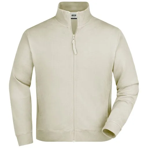 James & Nicholson (Daiber) Pánská mikina na zip bez kapuce JN058 - Stone | 2XL