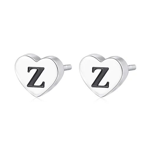 S'Agapõ Ocelové náušnice s písmenem Z Click SCK117