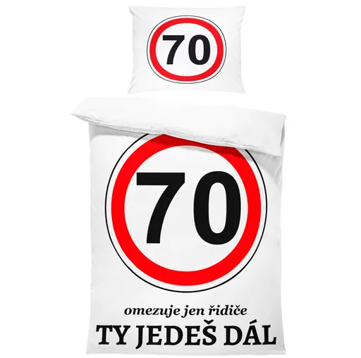 Povlečení Ty jedeš dál – výběr věku (Rozměr : 1x150/200 + 1x60/50, věk: 70)