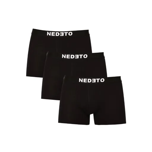 Nedeto 3PACK pánské boxerky černé (3NDTB001-brand) XL