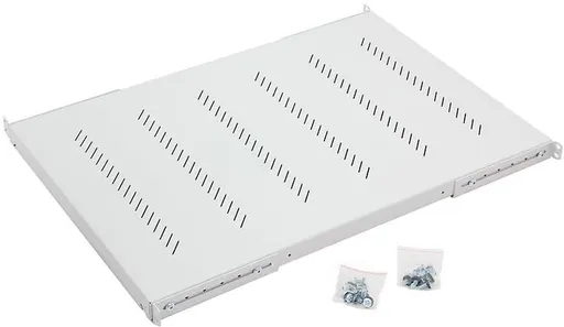 19"police H4 perforovaná 1U/650mm,max.150kg šedá