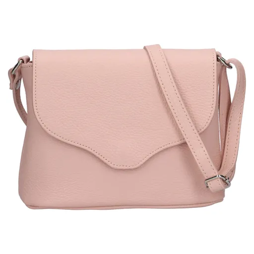 Dámská kožená crosbody kabelka Italia Alice - světle růžová