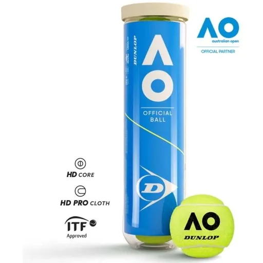 Dunlop AUSTRALIAN OPEN Tenisové míče, žlutá, velikost