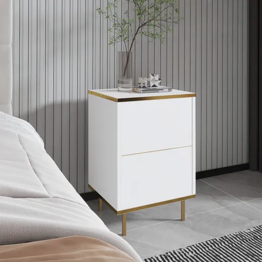 Noční stolek Imaj - White, Gold